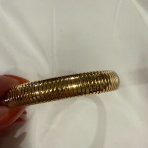 Gold Ribbed Stackable Bangle Bracelet - 10mm only